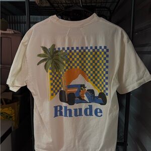 Rhude White Graphic Crop Top